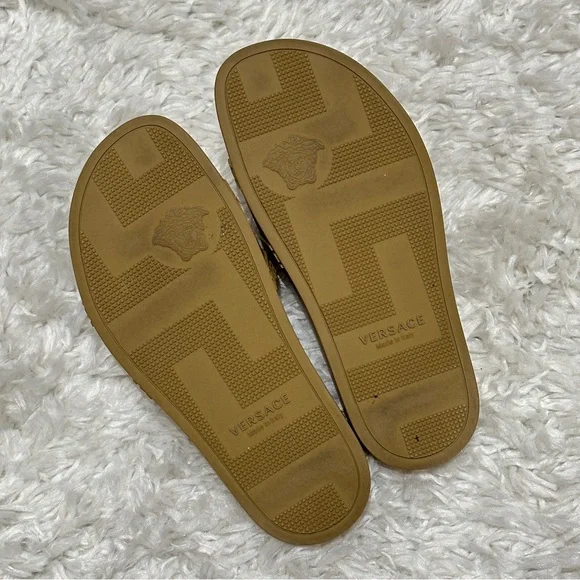 Versace tan Palazzo slides sandals size 39 - like new - Picture 4 of 7
